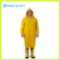 PVC / Polyester Imperméable Long Jaune avec Capuche détachable